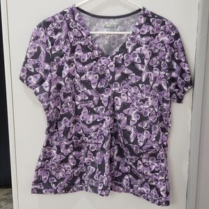 Scrub top XL butterflies